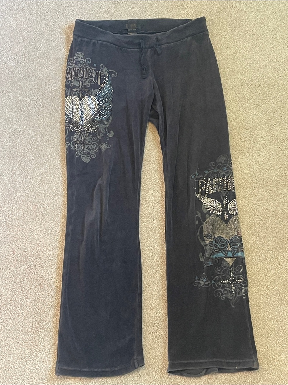 From Los Angeles by Bus Stop rhinestone sweatpants
